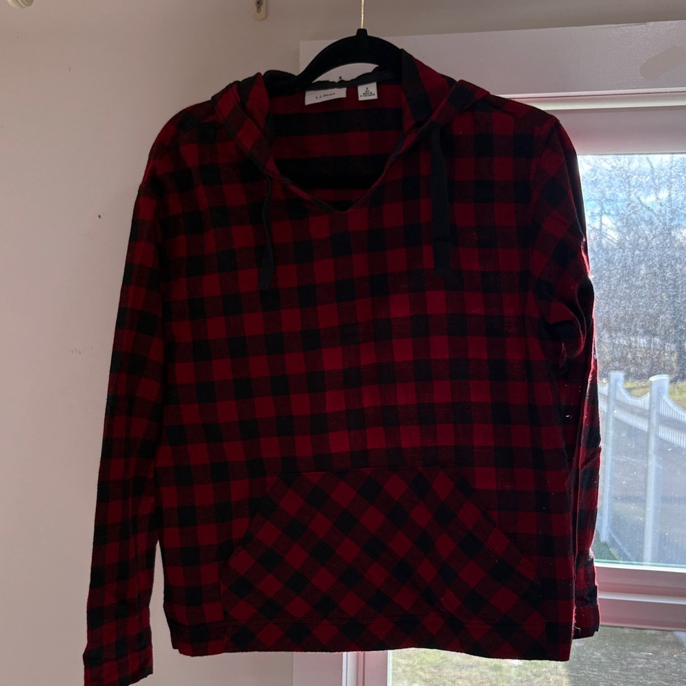 Red and Black Plaid Hoodie
